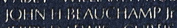 Engraved name on The Wall of Corporal John Henry Beauchamp, Jr. ,U.S. Army